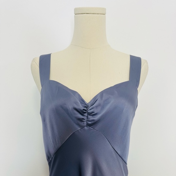 Dannijo Silk Slip Gown In Mystic Blue - Picture 5 of 10